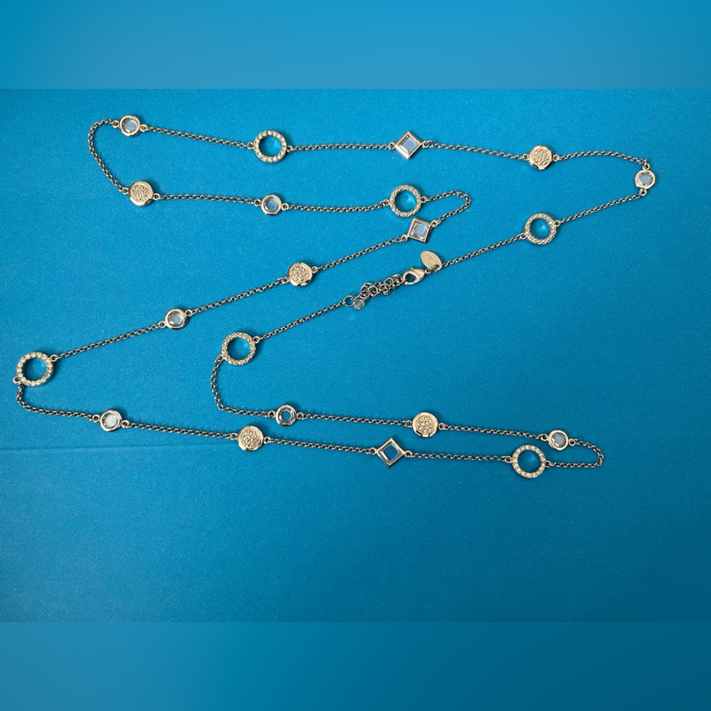 Lia Sophia Silver Sparkly Long Necklace